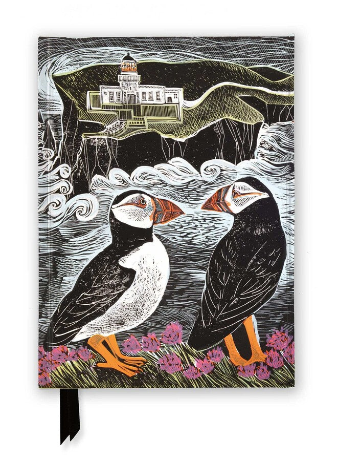 Fair Isle Puffins Foiled Hard Cover Journal Angela Harding