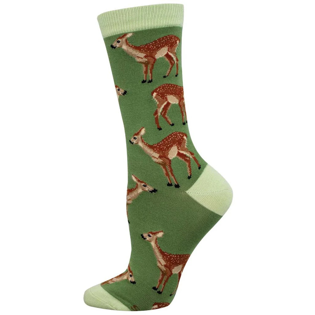 Fawning Over You Women's Bamboo Socks Green