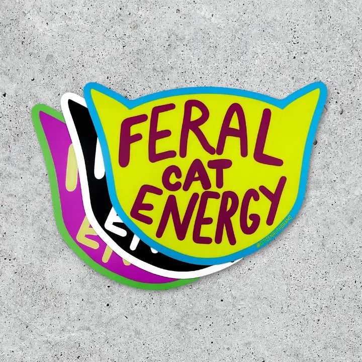 Feral Cat Energy Assorted Colors Vinyl Sticker