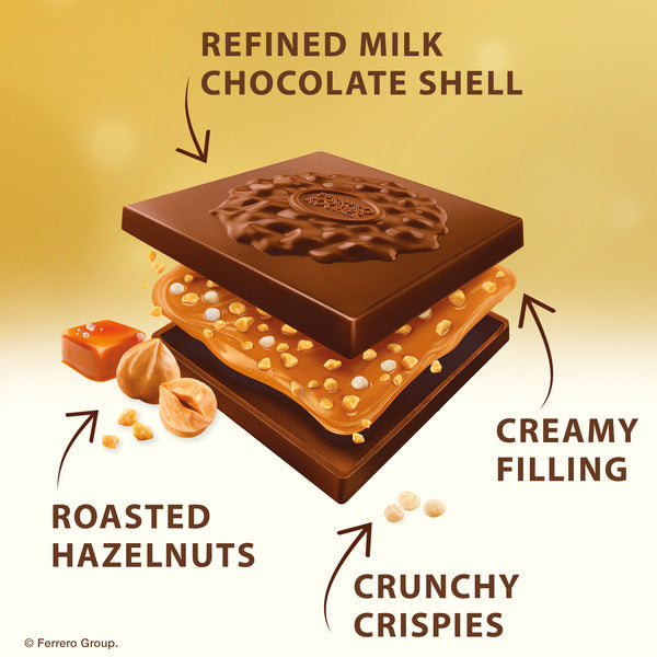 Ferrero Rocher Caramel Hazelnut Squares Bag 3.7 oz