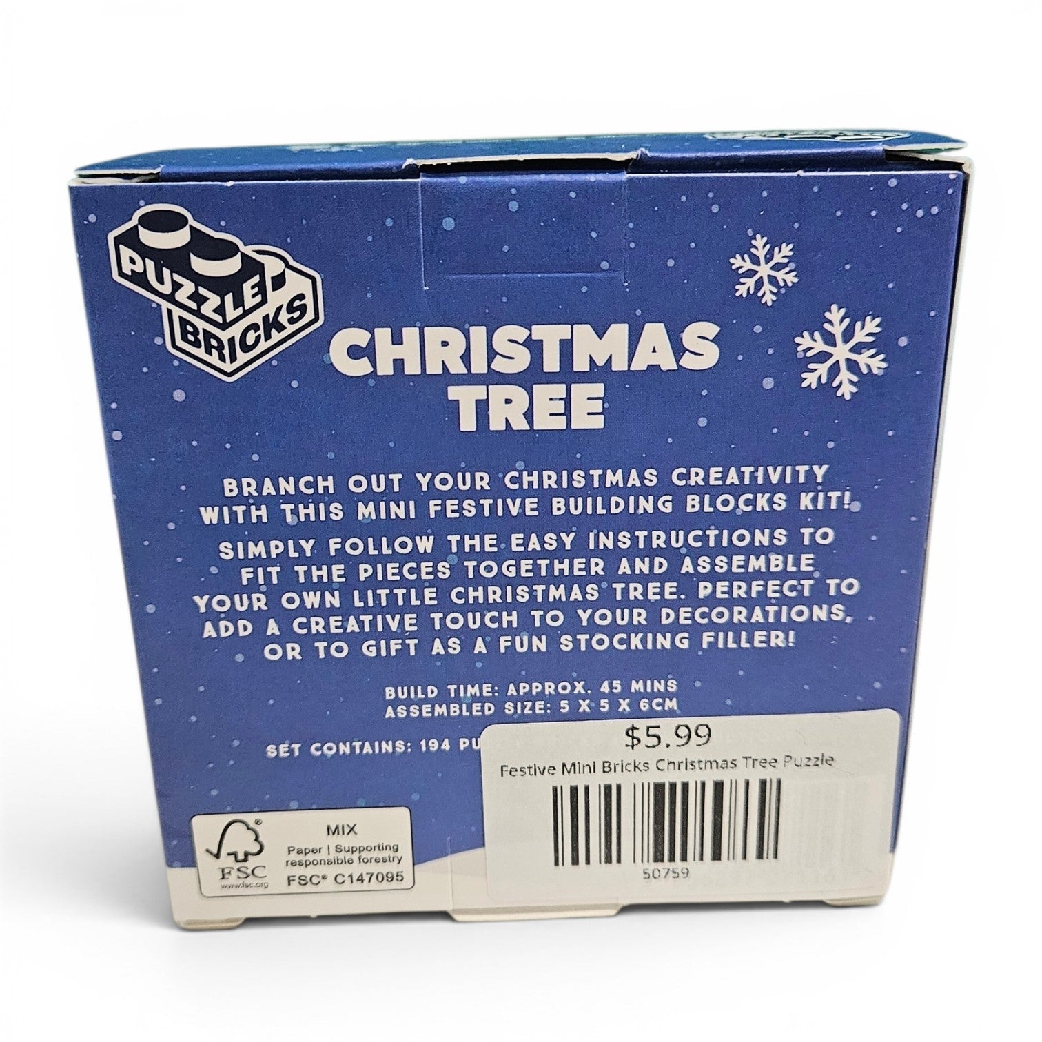 Festive Mini Bricks Christmas Tree Puzzle