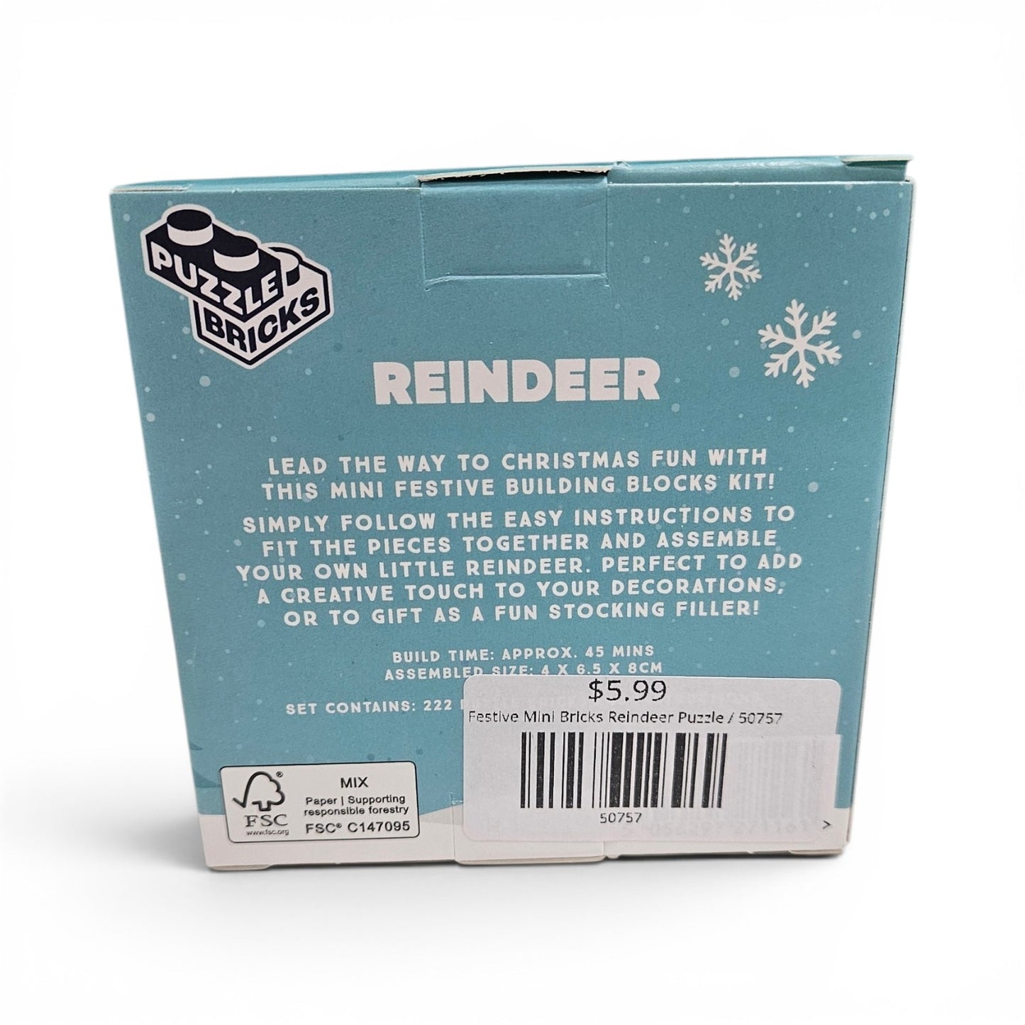 Festive Mini Bricks Reindeer Puzzle