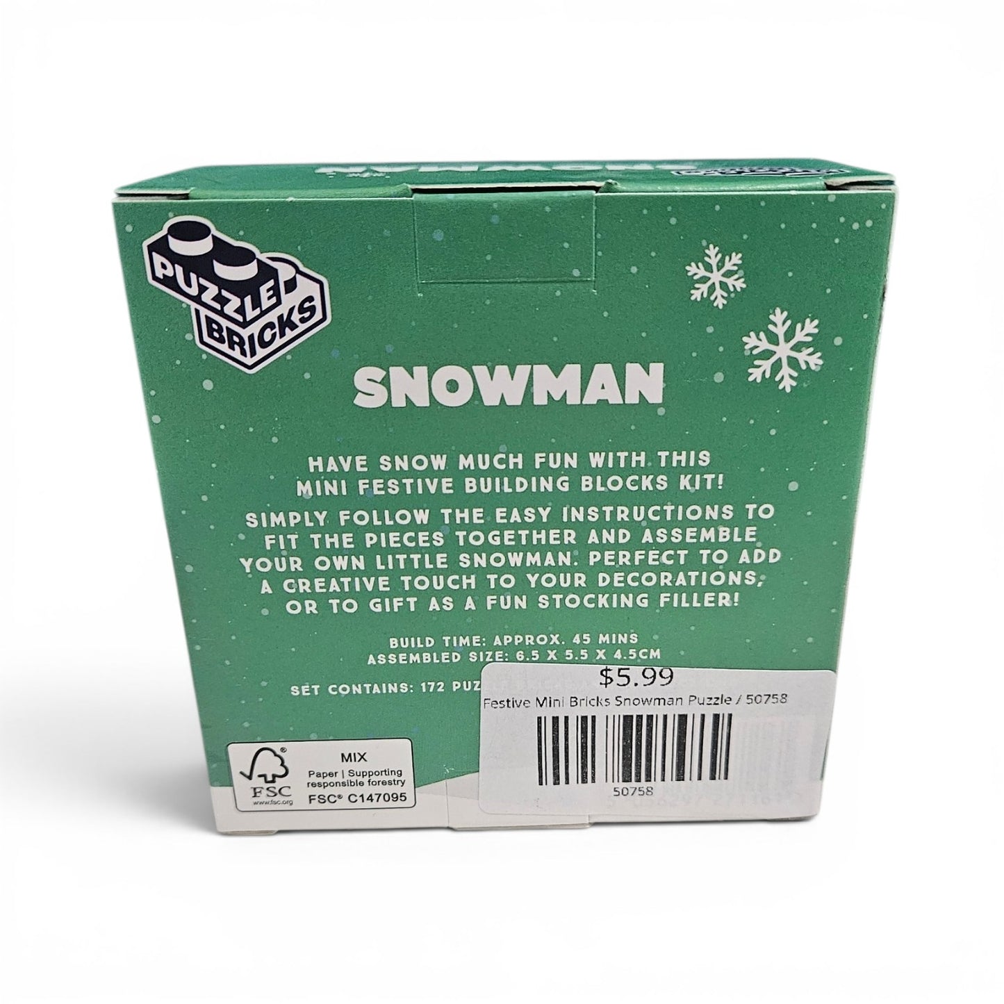 Festive Mini Bricks Snowman Puzzle