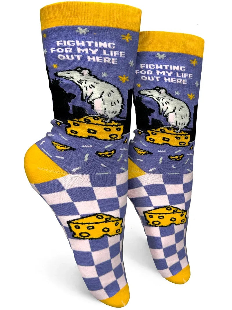 Fighting For My Life Out Here Pizza Rat Women's Socks