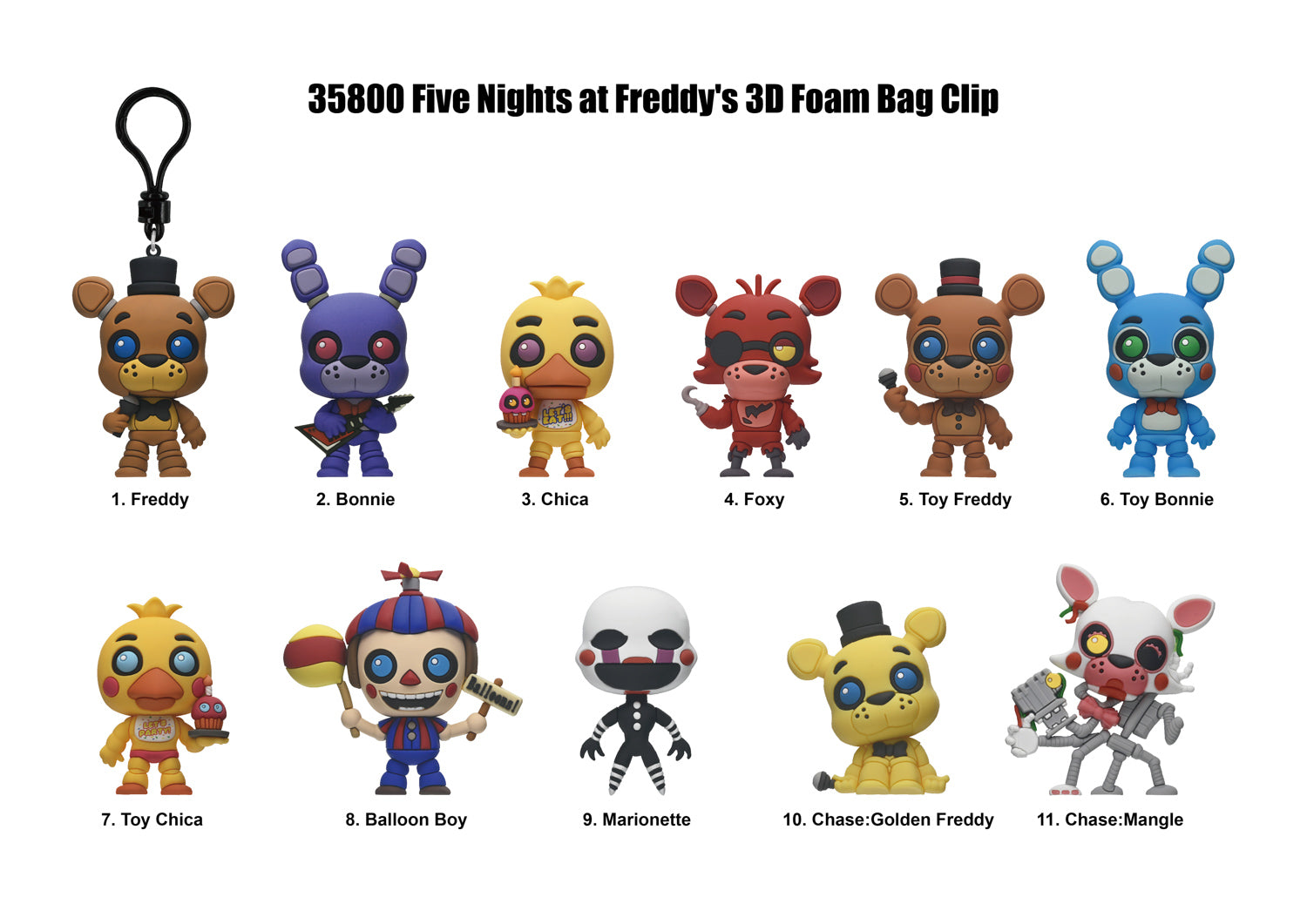 Five Nights At Freddy's Figural Bag Clip