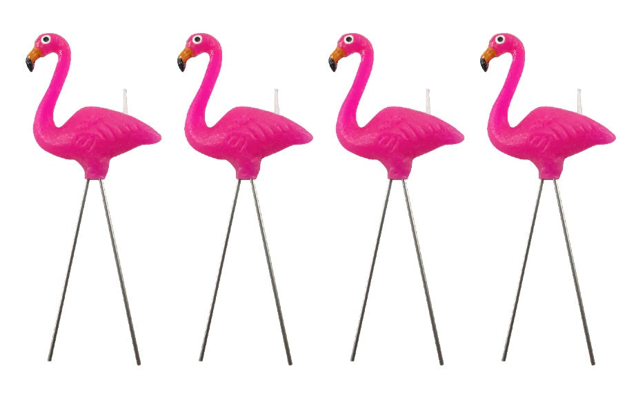 Flamingo Candles 4 pc Set