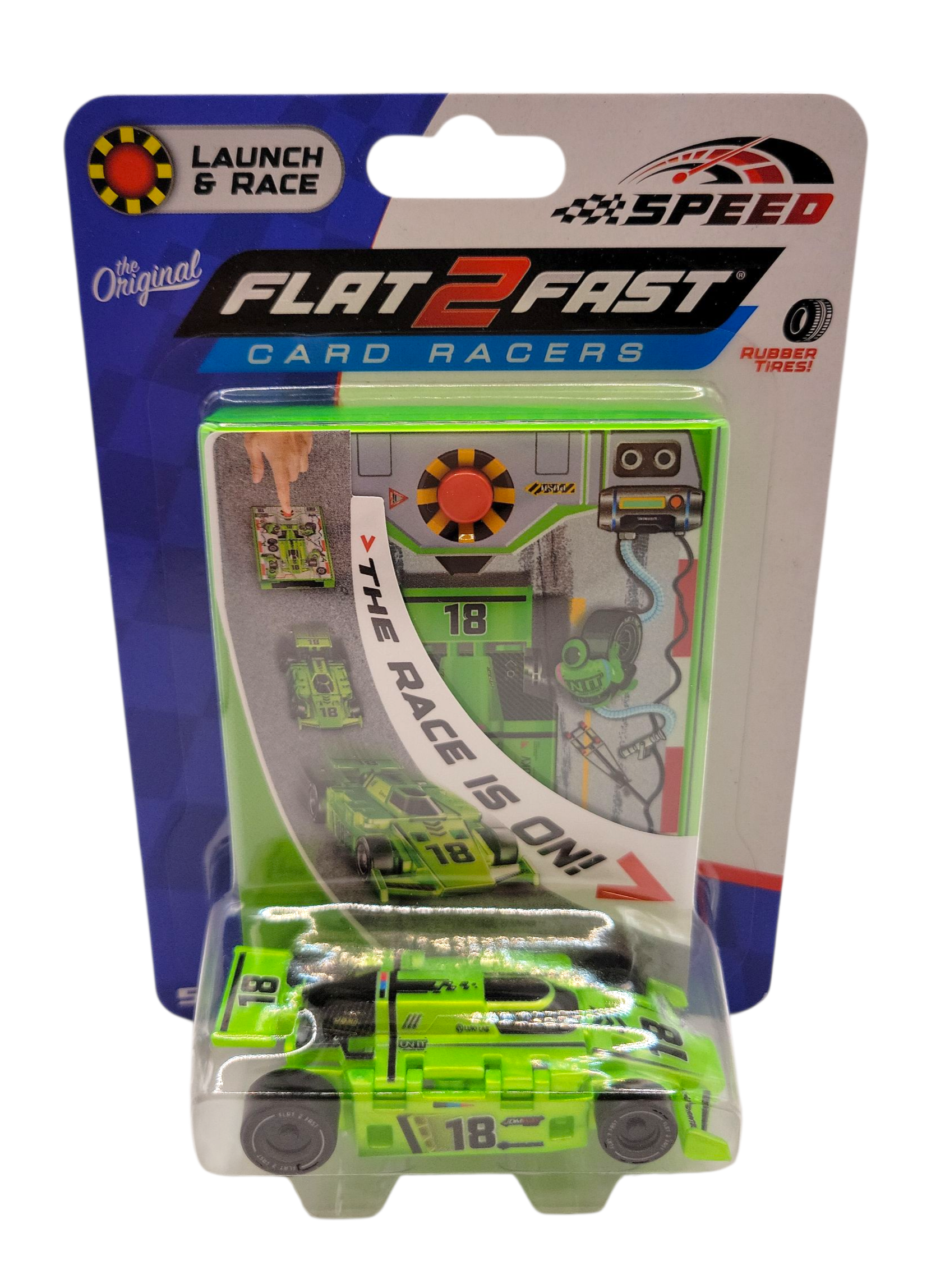 Flat 2 Fast Card Racer Speed Green #18 – www.shoptherocket.com