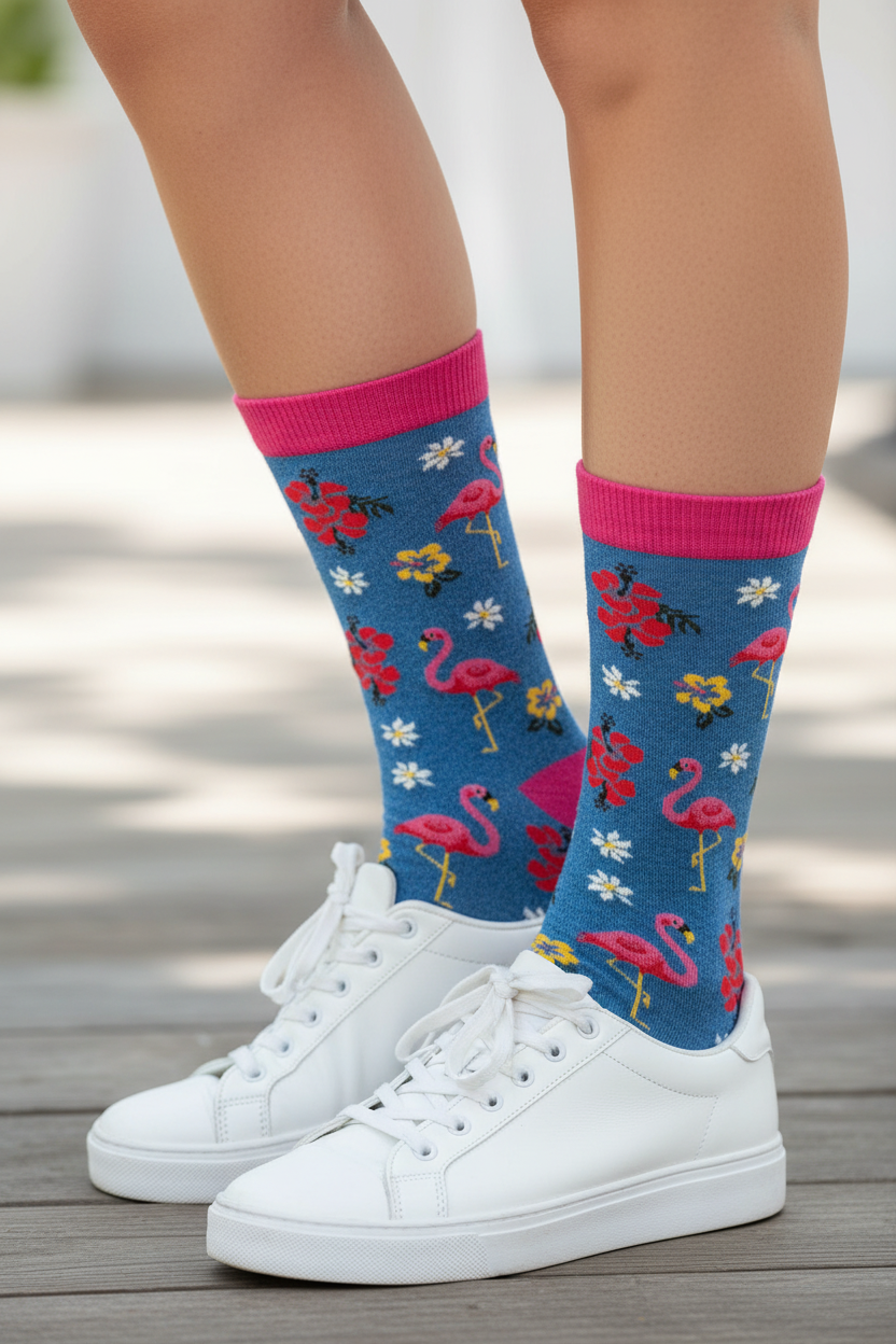 Flock Yeah Women's Bamboo Socks Blue Heather