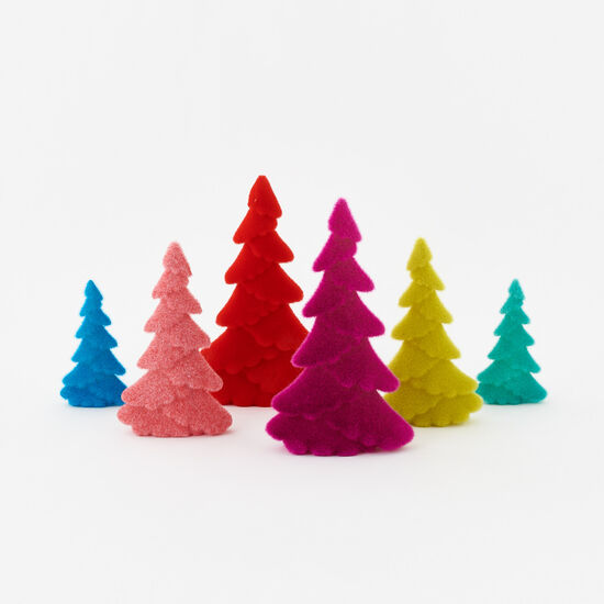 Flocked Christmas Tree 6.5" (TURQUOISE OR TEAL)