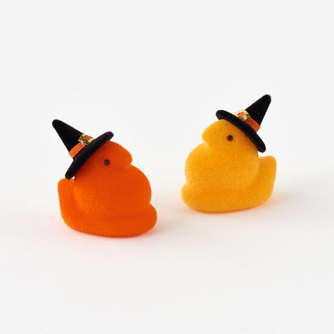 Flocked Peeps With Witch Hat Assorted 2.25"