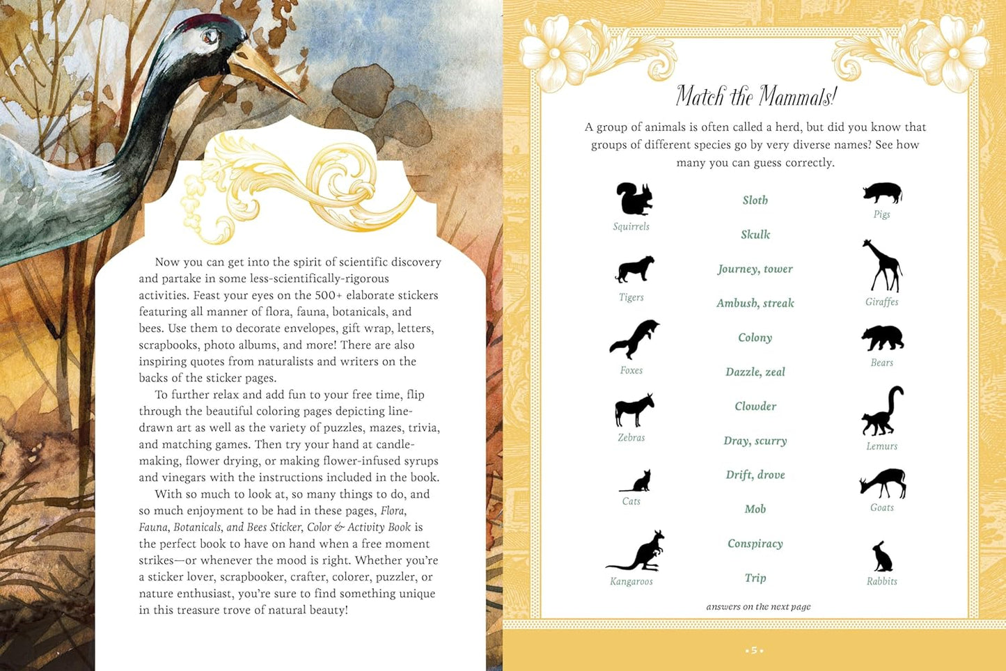 Flora Fauna Botanicals And Bees Sticker Book