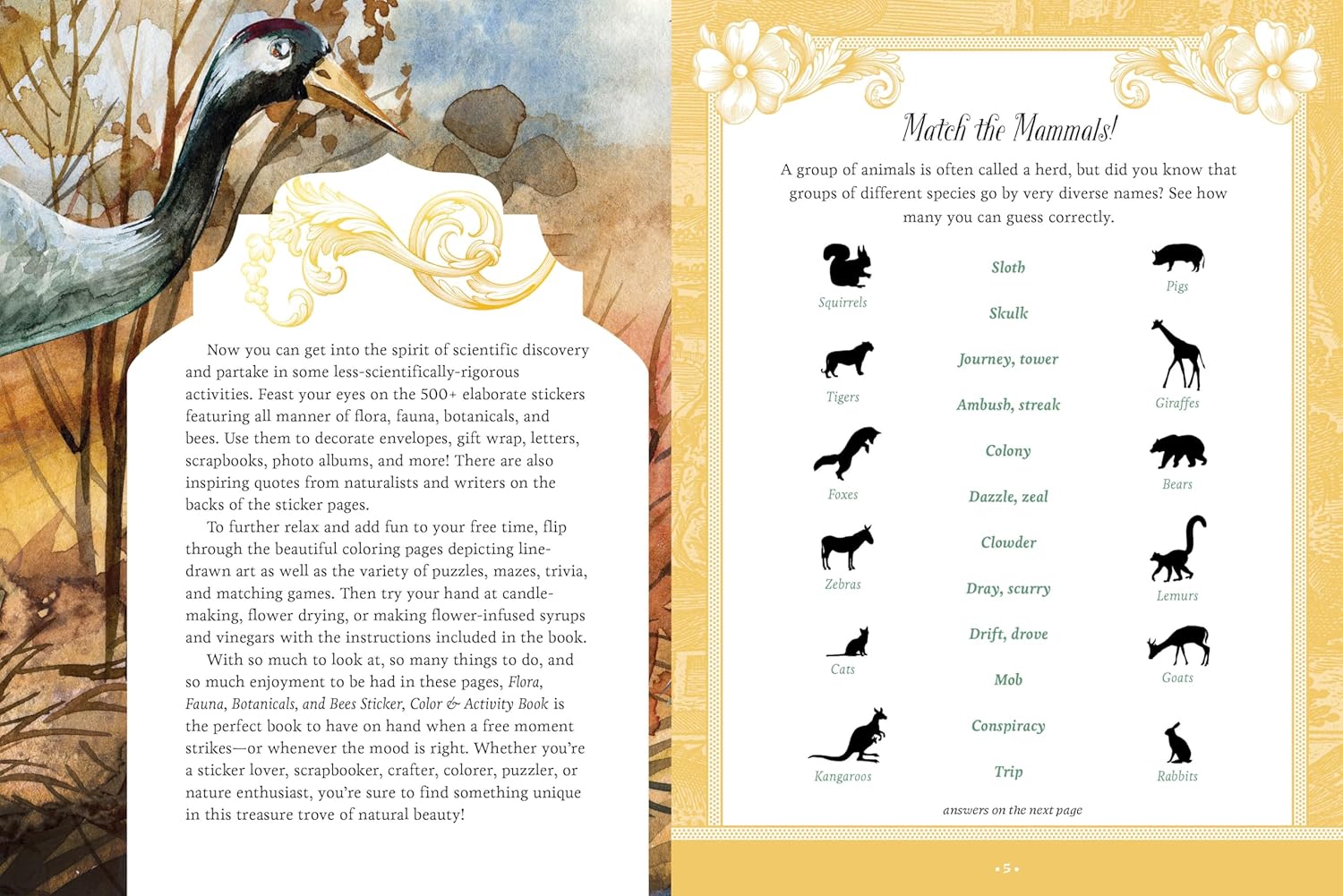 Flora Fauna Botanicals And Bees Sticker Book