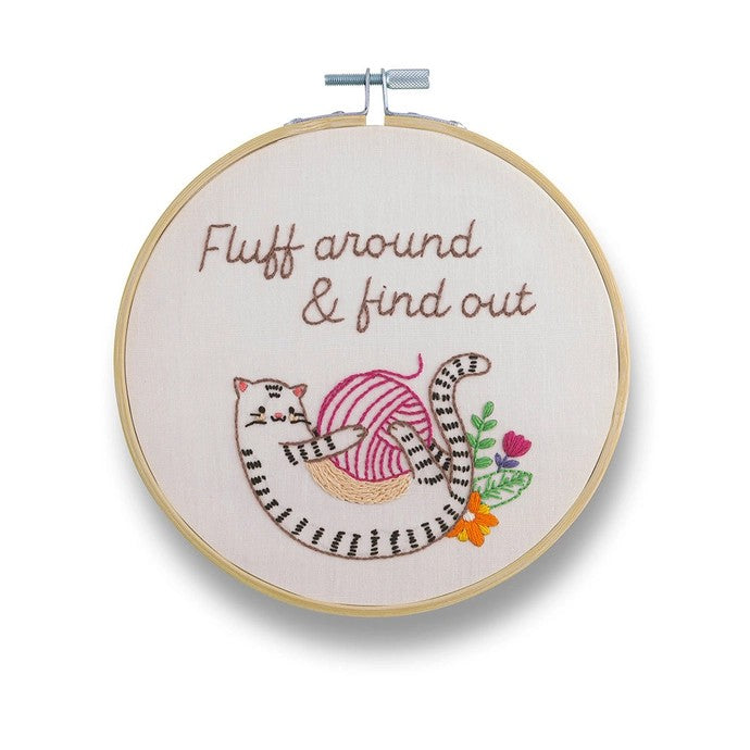 Fluff Around & Find Out Cat 6" Embroidery Kit