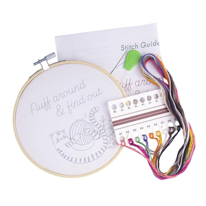Fluff Around & Find Out Cat 6" Embroidery Kit