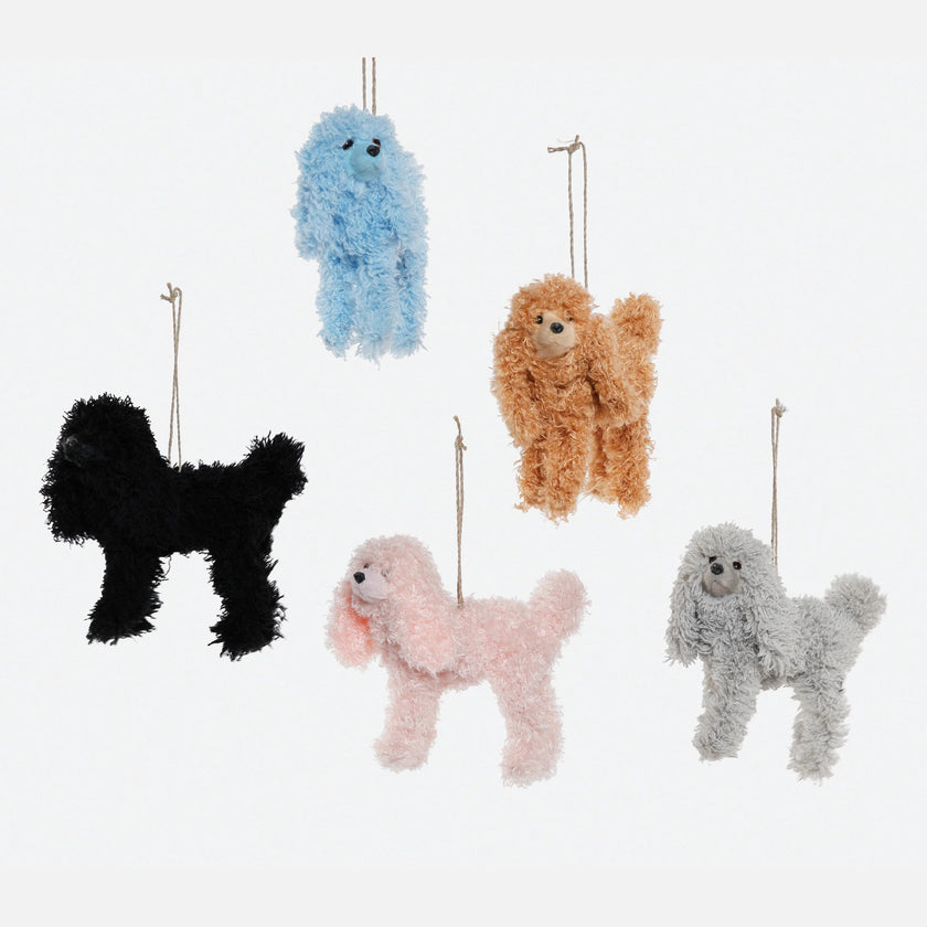 Fluffy Poodle Assorted Ornament