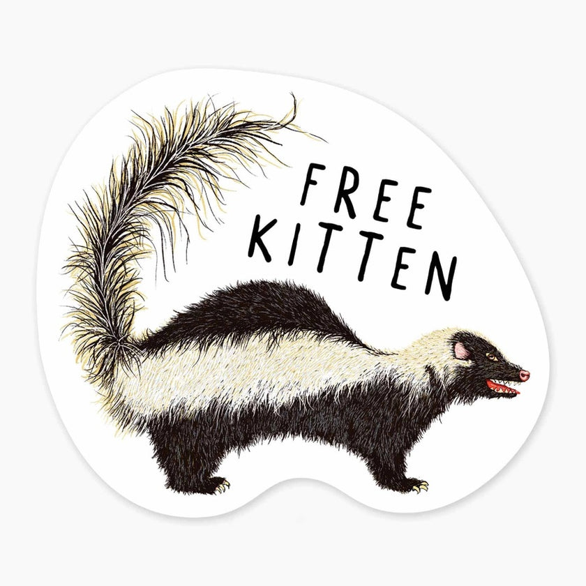 Free Kitten Skunk Sticker