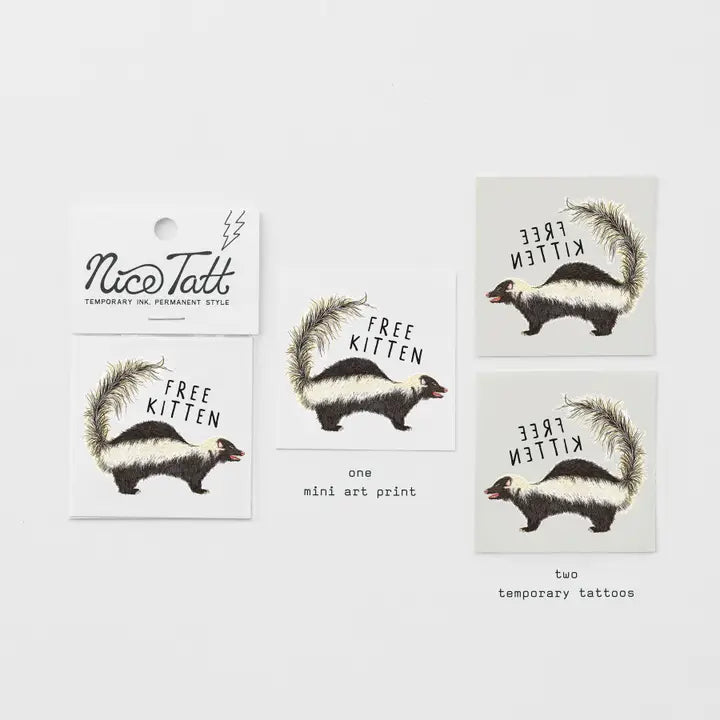 Free Kitten Skunk Nice Tatt Temporary Tattoo