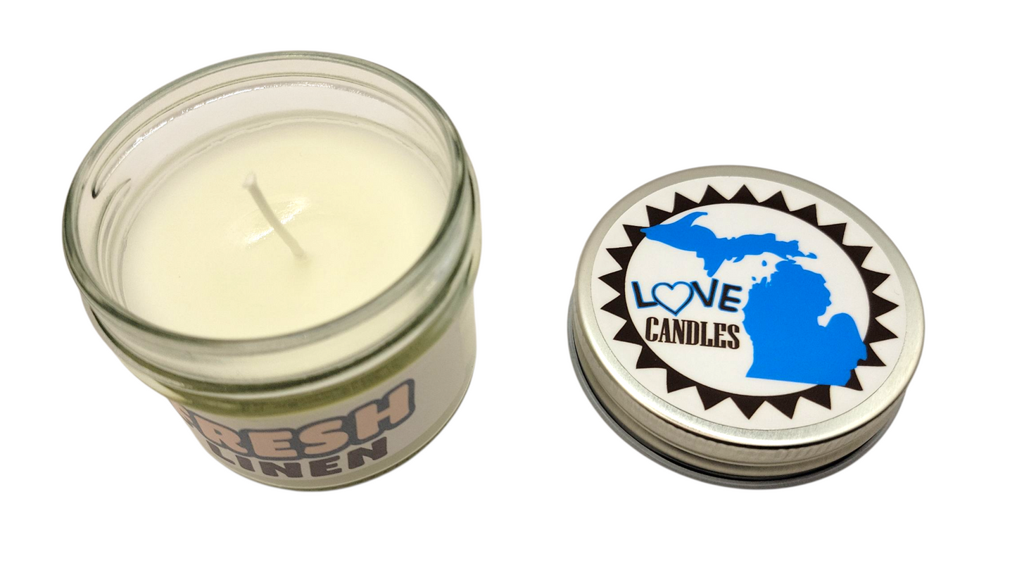 Fresh Linen Love Michigan Candle 4 oz