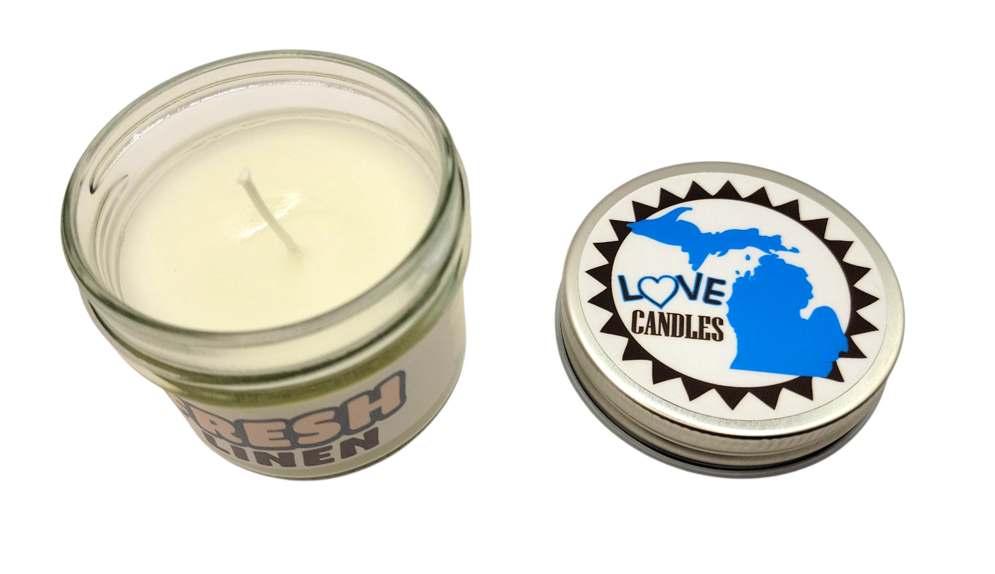 Fresh Linen Love Michigan Candle 4 oz