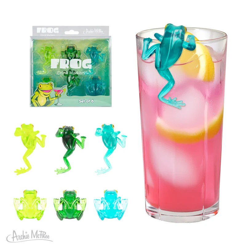 Frog Drink Markers Set Of 6