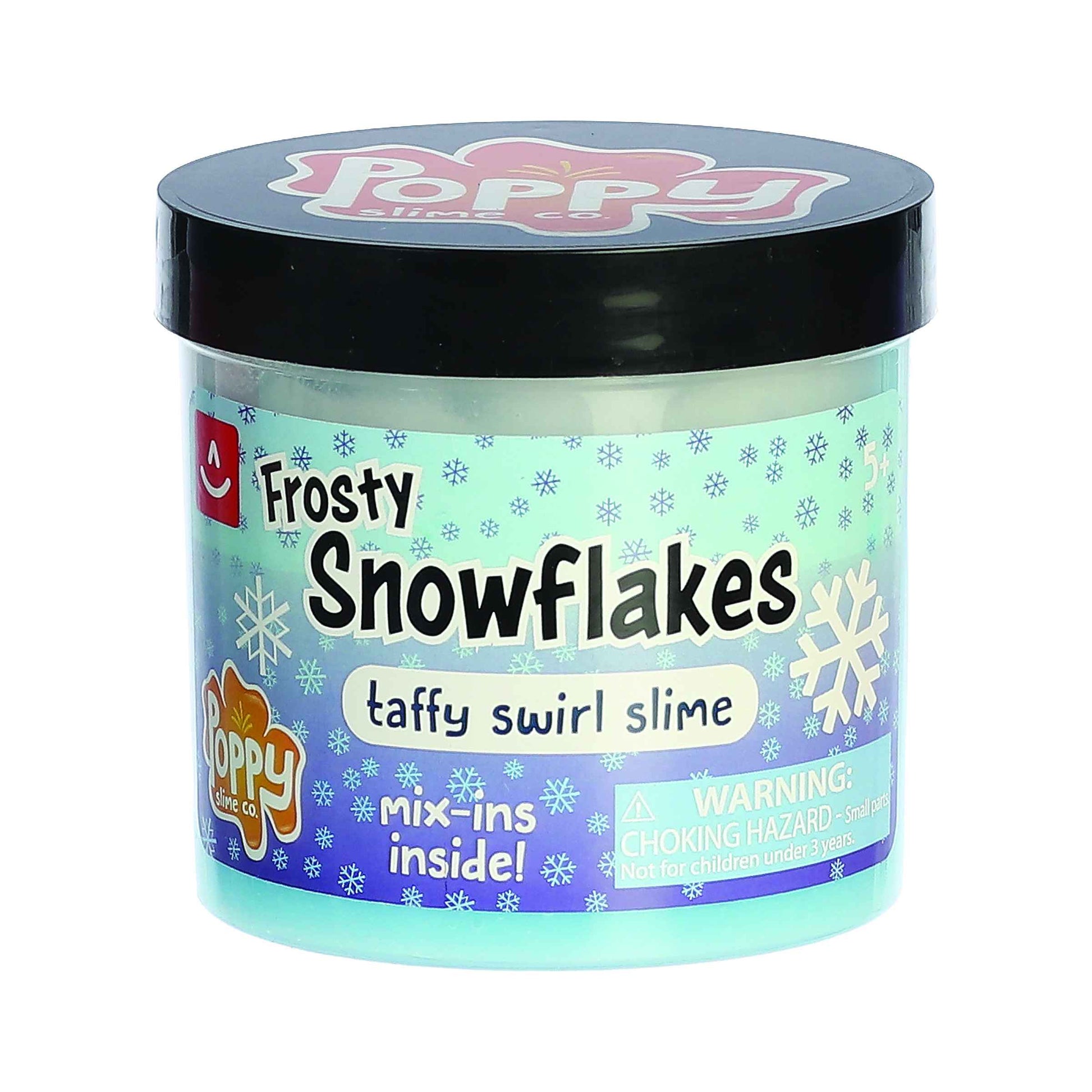 Frosty Snowflakes Taffy Swirl Slime