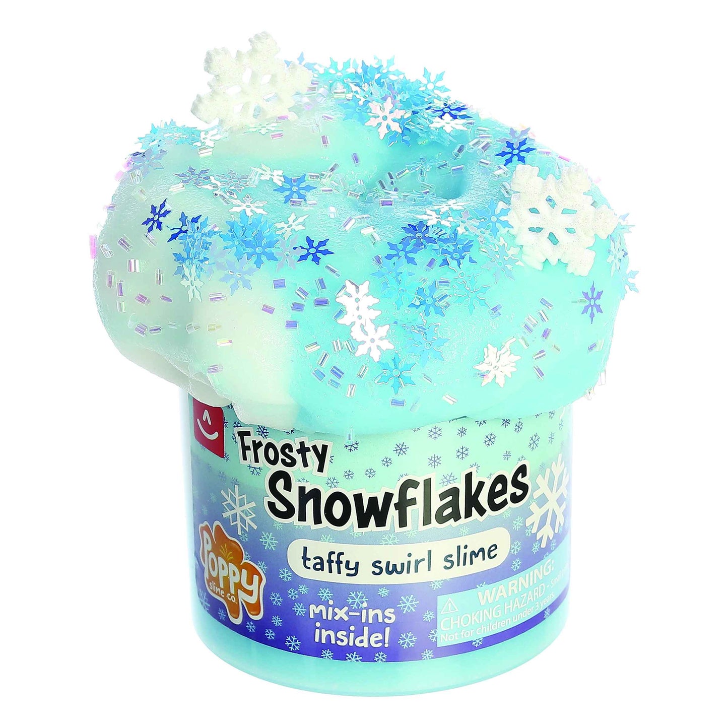 Frosty Snowflakes Taffy Swirl Slime