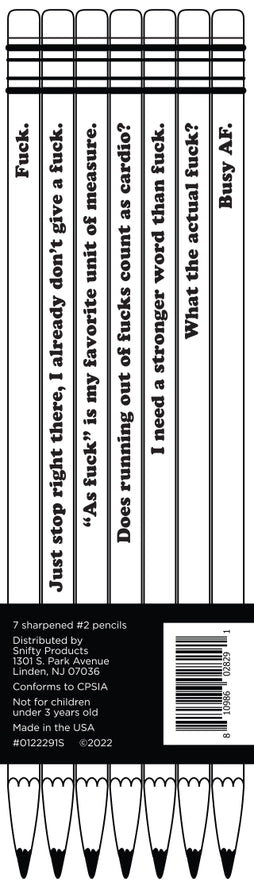 Fuck Pencils Set Of 7