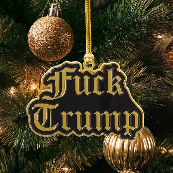 Fuck Trump Enamel Ornament