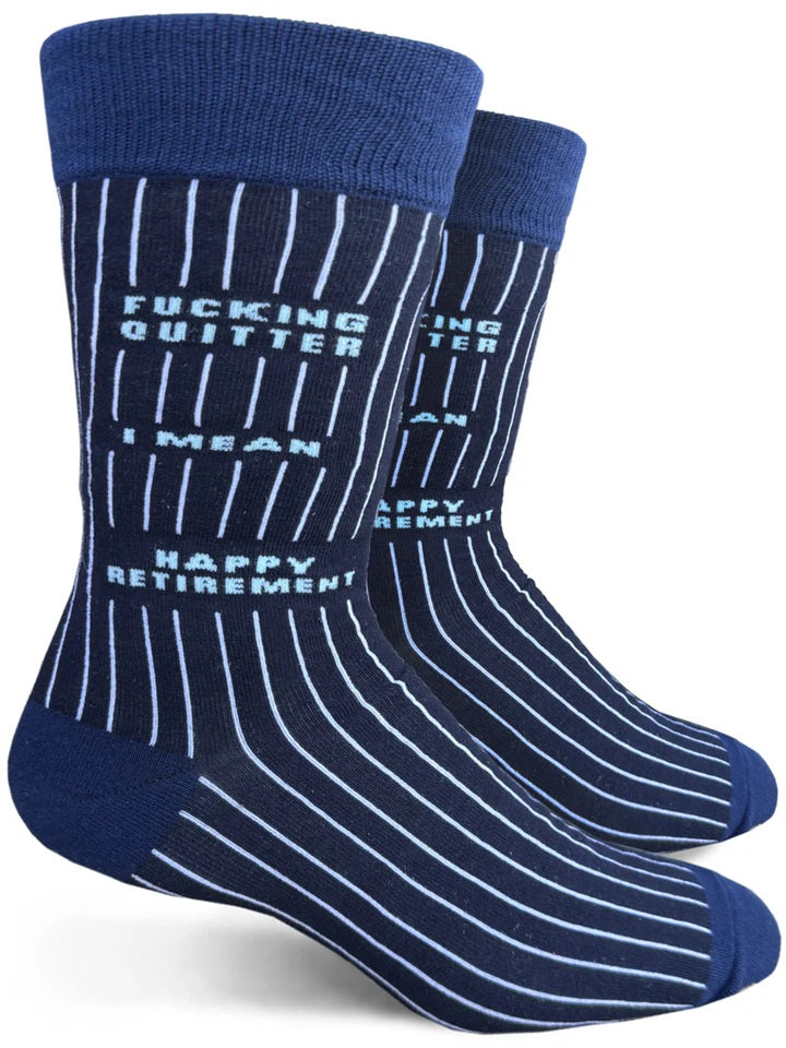 Fucking Quitter I Mean Happy Retirement Men's Socks