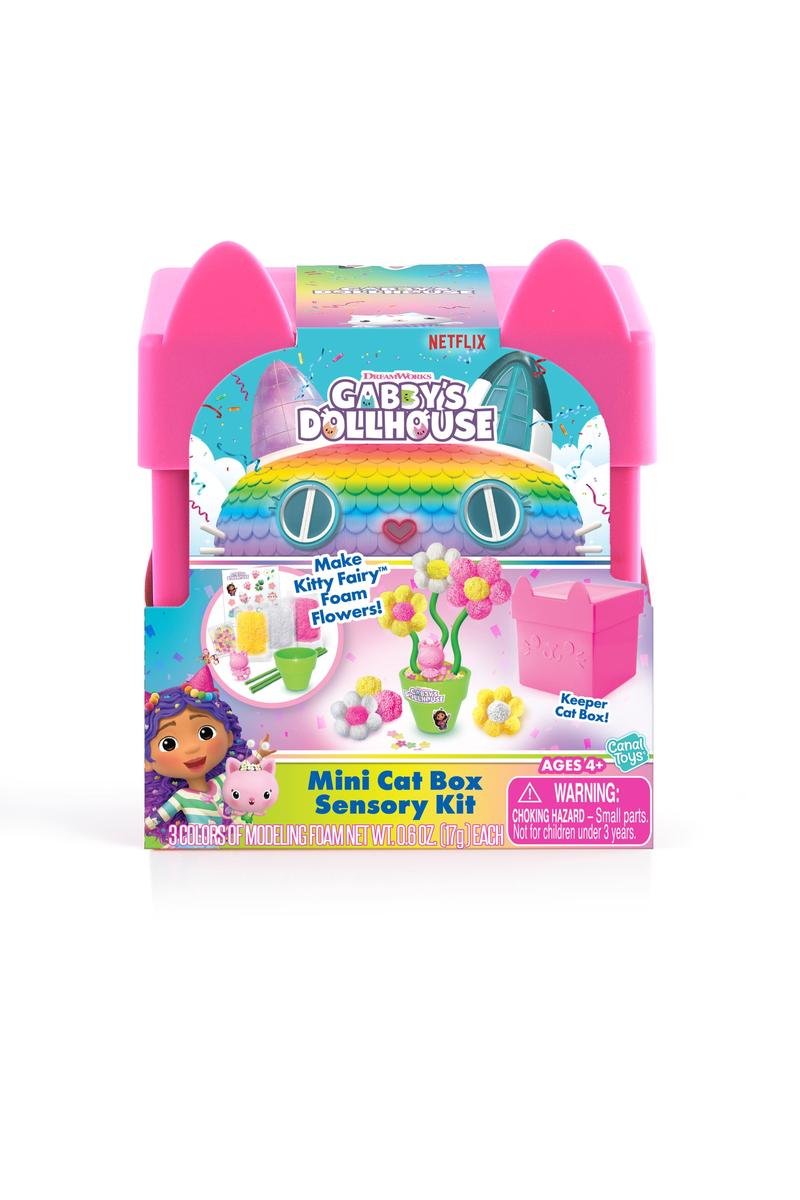 Gabby's Dollhouse Mini Cat Box Sensory Kit Kitty Fairy Foam Flowers