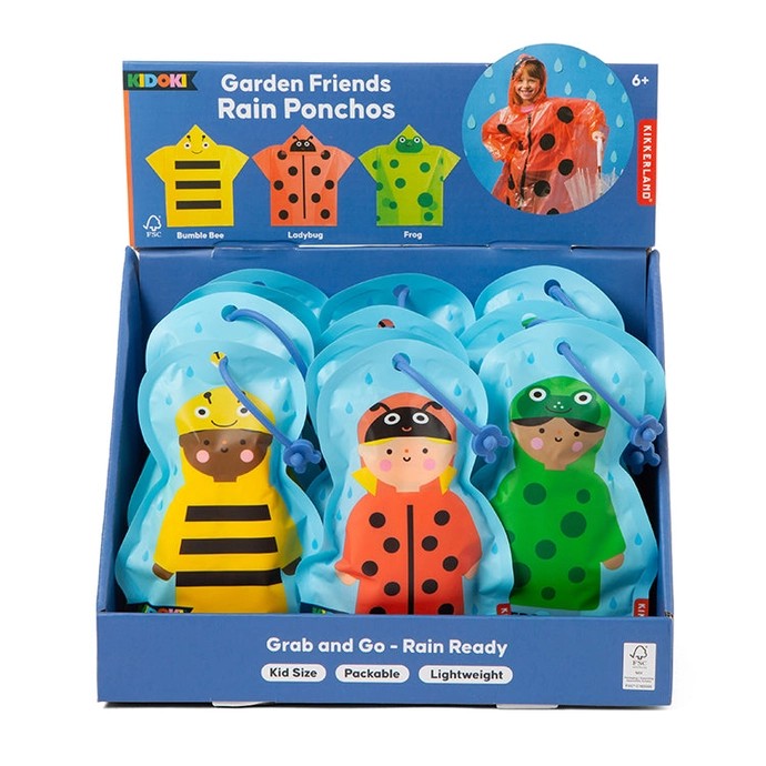 Garden Friends Kid Size Rain Poncho Assorted