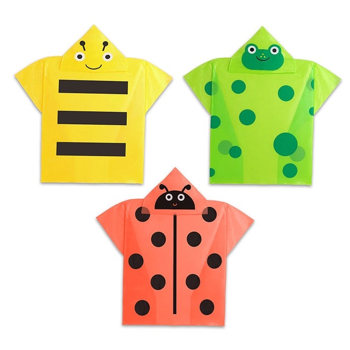 Garden Friends Kid Size Rain Poncho Assorted