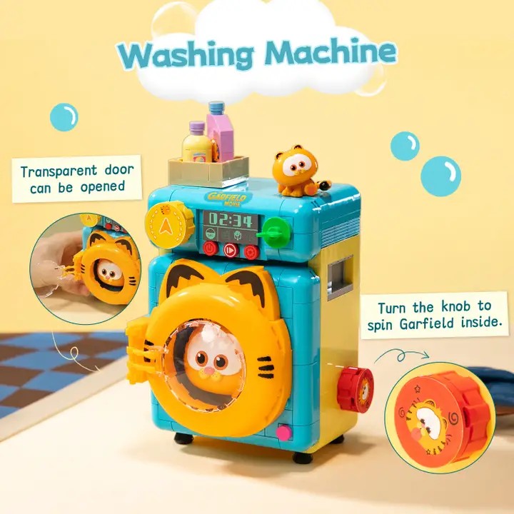Garfield Washing Machine 3D Bricks Puzzle