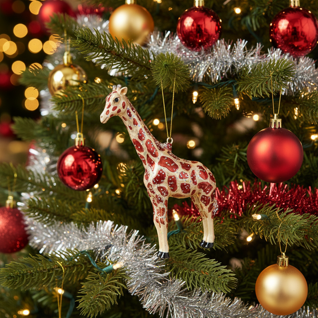 Giraffe Glass Ornament