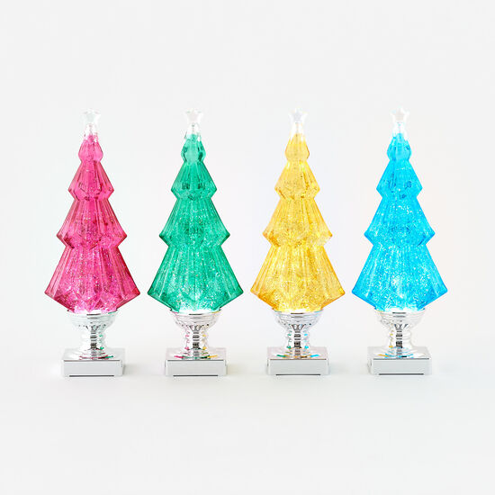 Glitter Christmas Tree With Base Assorted 12"