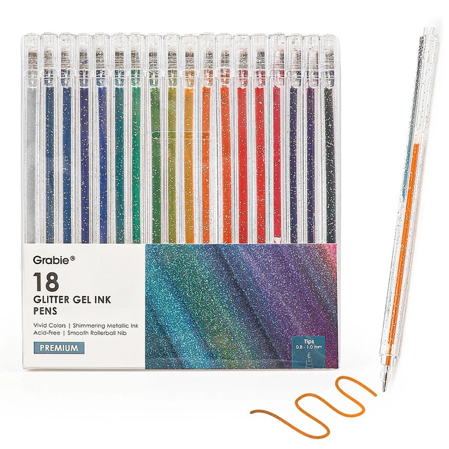 Glitter Gel Ink Pens Set Of 18
