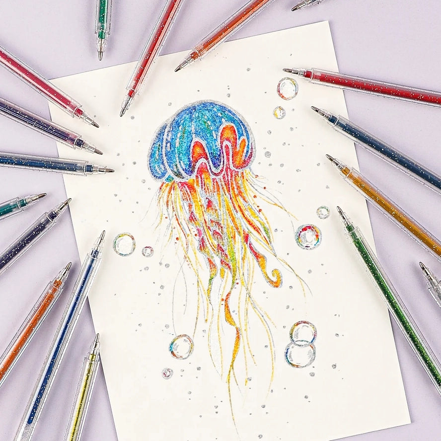 Glitter Gel Ink Pens Set Of 18