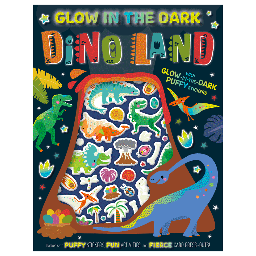 Glow In The Dark Dinoland Puffy Sticker Activity Book