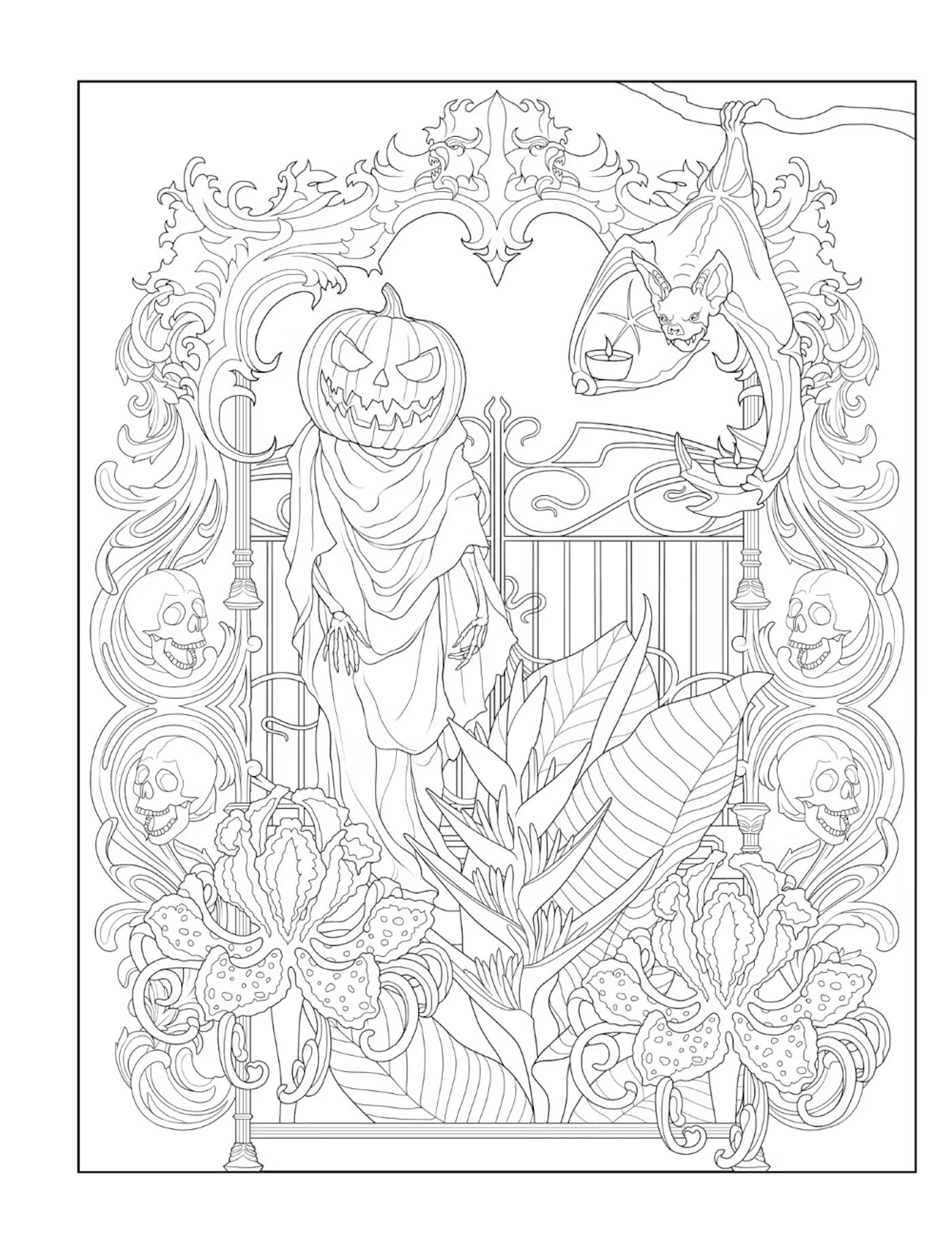 Goth Gardens Coloring Book Creative Haven