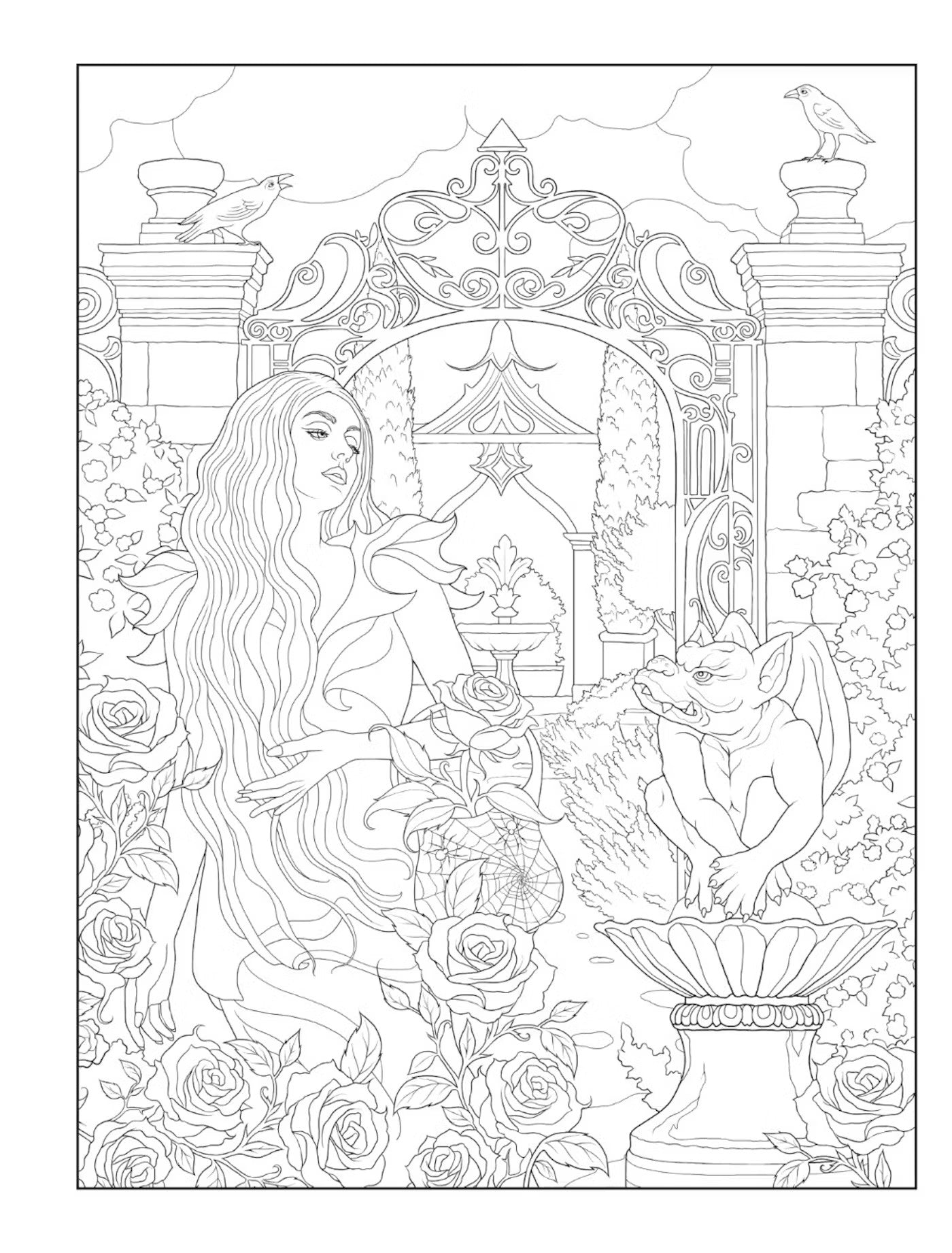 Goth Gardens Coloring Book Creative Haven