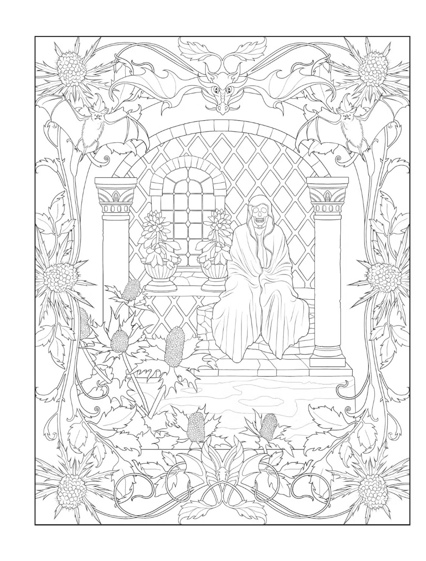Goth Gardens Coloring Book Creative Haven