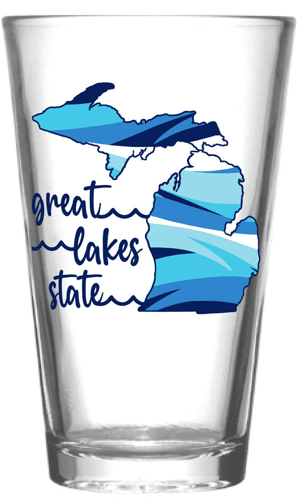 Great Lakes State Waves Glass
