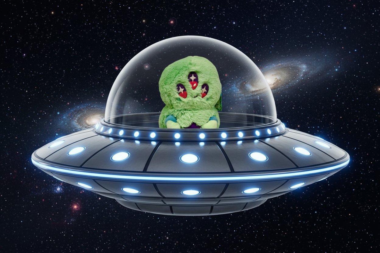 Green Alien Plush Snugglemi Snackers 6"