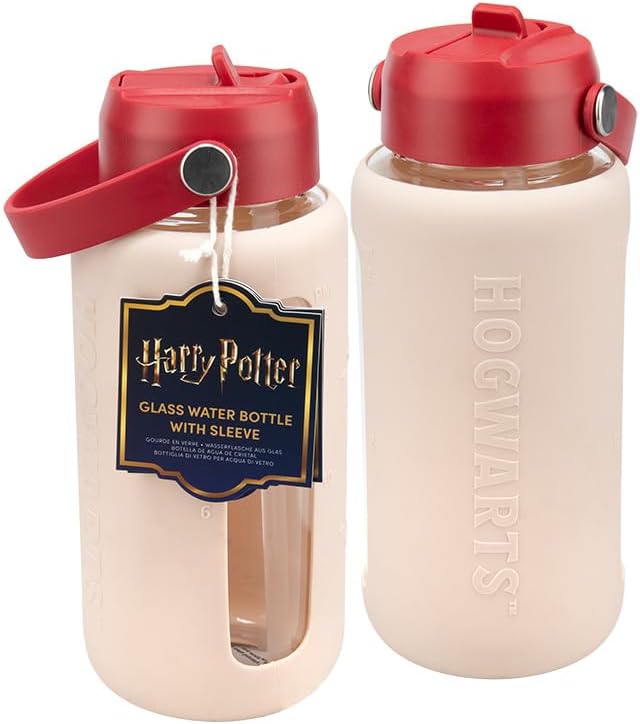 Harry Potter Glass Water Bottle With Sleeve 27fl oz