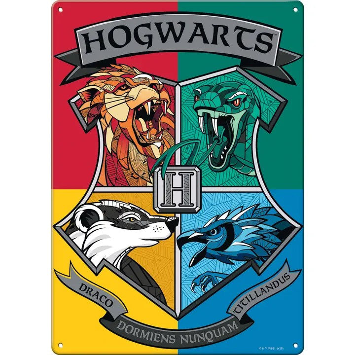 Harry Potter Hogwarts Crest Metal Sign