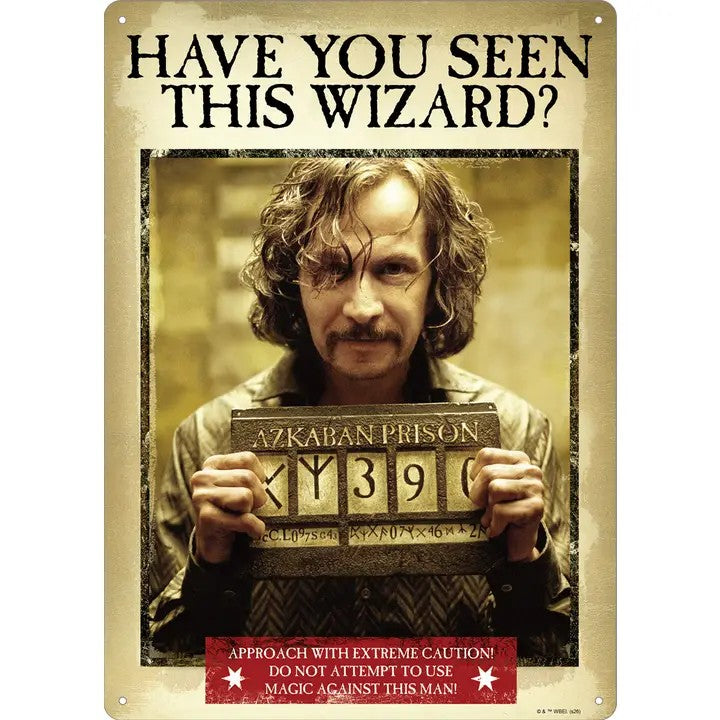 Harry Potter Sirius Black Wanted Poster Metal Sign