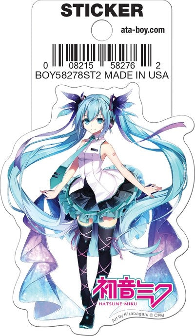Hatsune Miku Purple Ribbons Die Cut Sticker