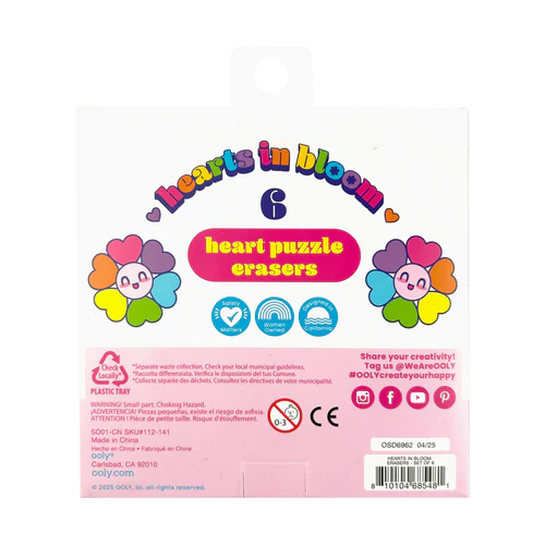 Hearts In Bloom Eraser Set
