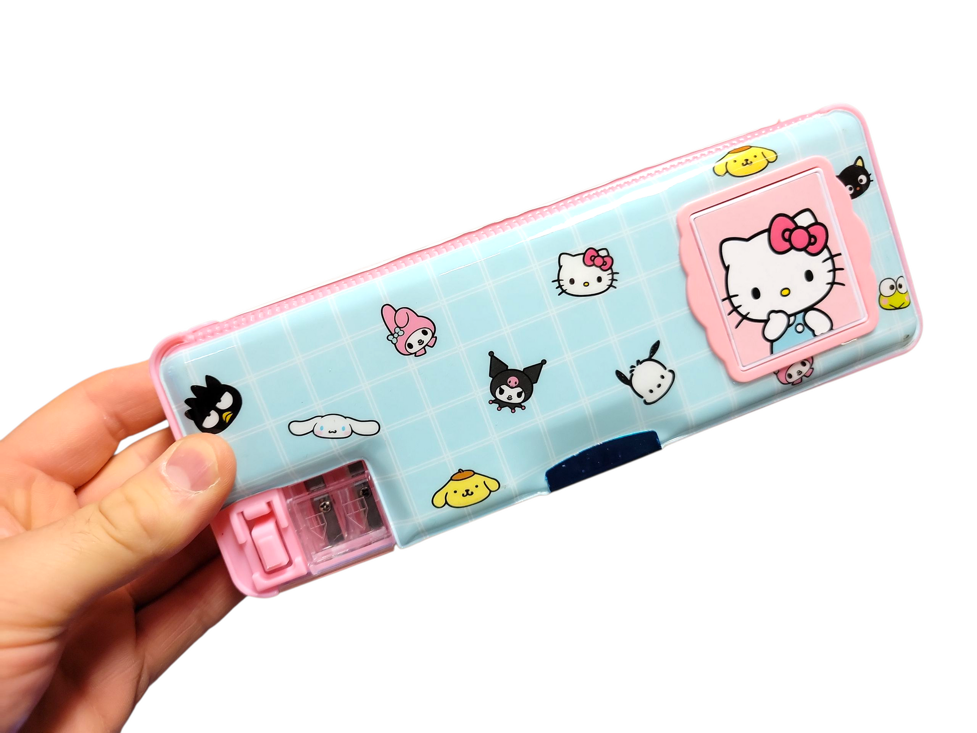 Hello Kitty And Friends Blue Grid Pencil Case
