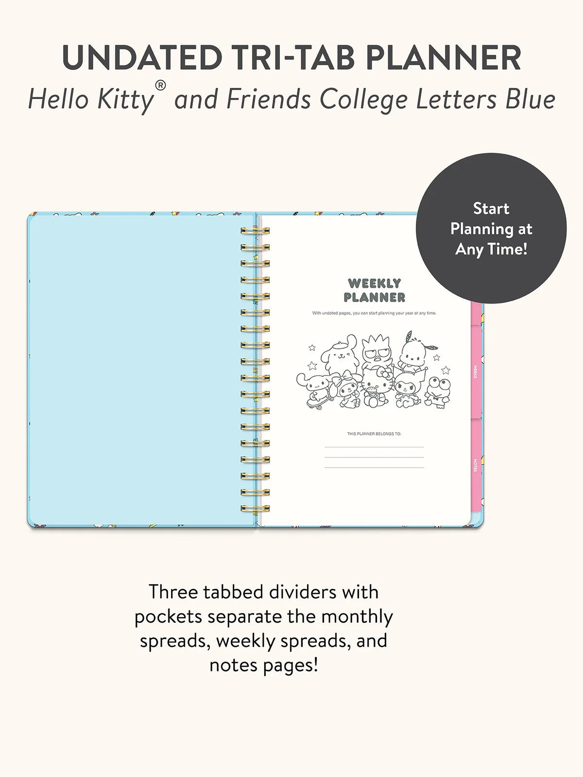 Hello Kitty And Friends Undated Planner